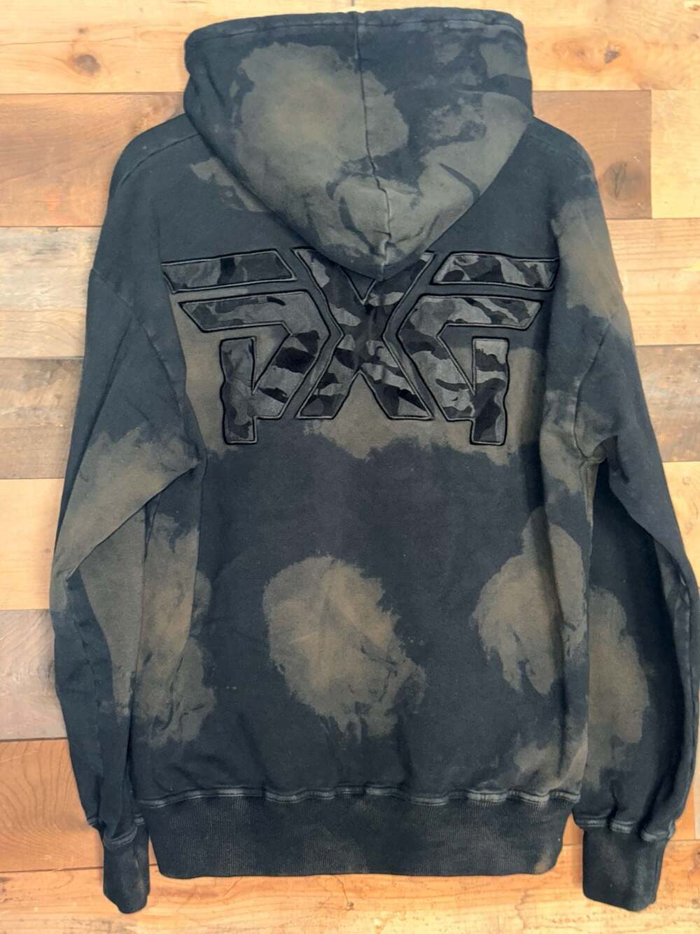 PXG Parsons Xtreme Golf Camo Big Logo Bleach Wash Hoodie Size M